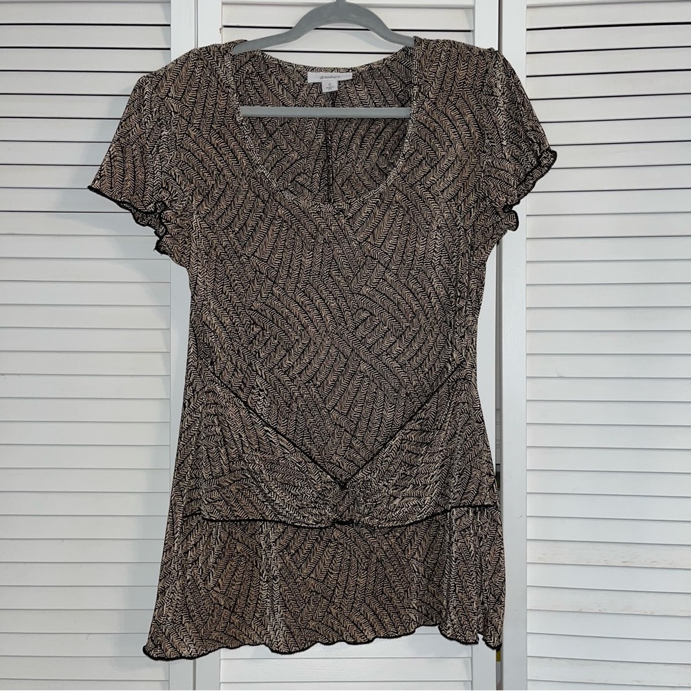 Dressbarn Blouse w Shoulder Pads & Belt / Size 12